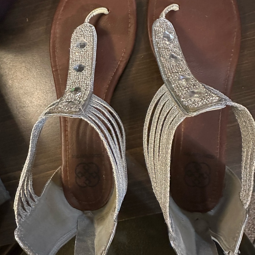 Silver Embellished Women's Sandals